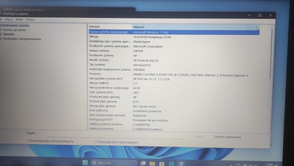 Laptop HP  ProBook  450 G3 8gb tak ssd