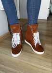 Booci sneakersy na koturnie rude łańcuszki / rozm. 38 - 25,5 cm
