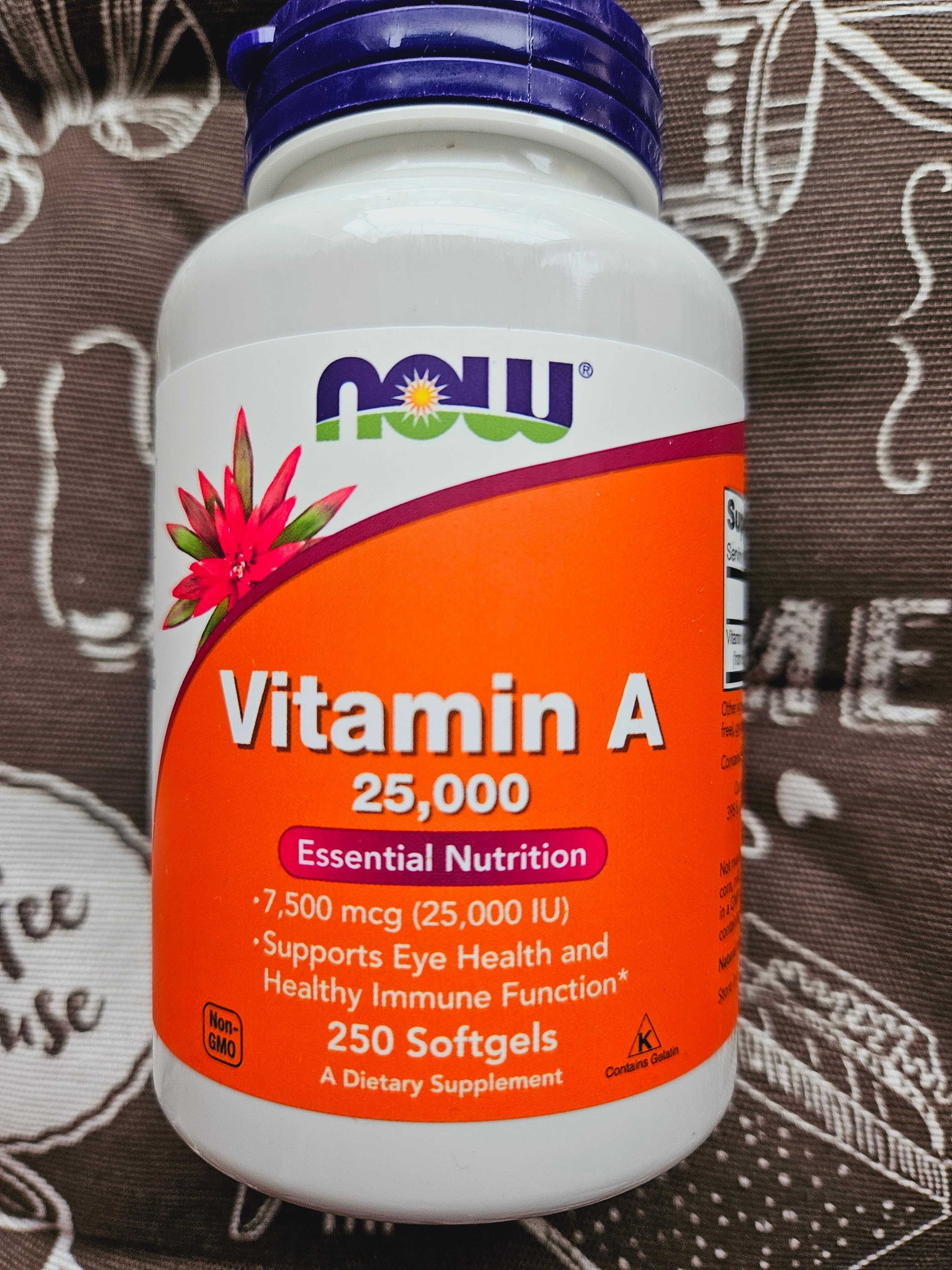 Now foods Витами А і Д вітамін Vitamin A 10000 25000 вітаміни для очей