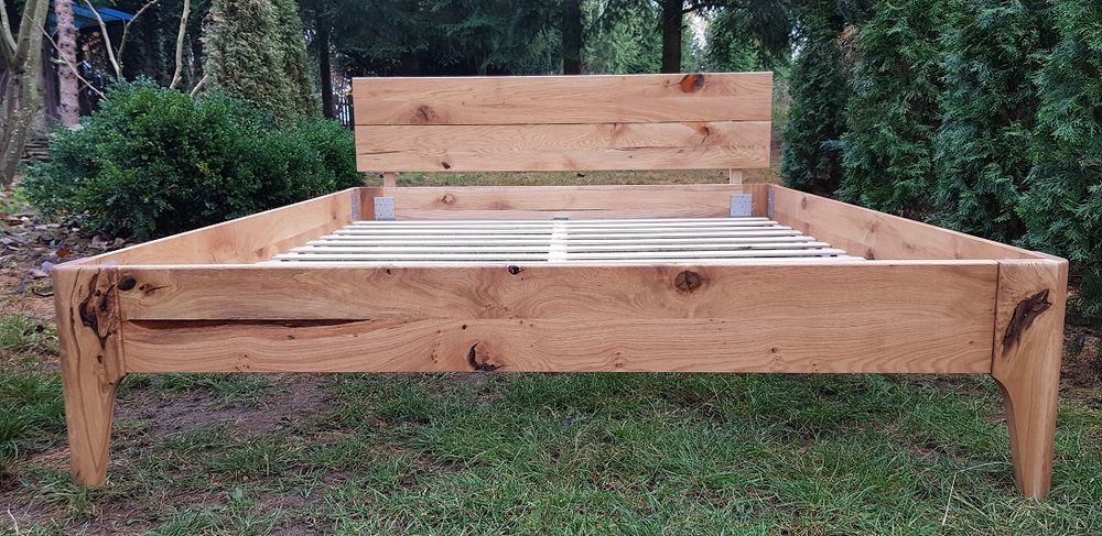 Łóżko dębowe 160x200 *LENKA - XR* dąb rustykalny.