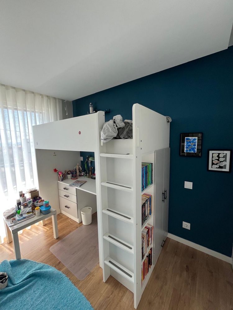 Cama Alta com secretaria Beliche - SMÅSTAD IKEA