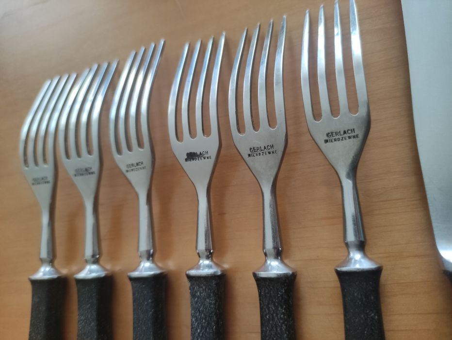 Sztućce Gerlach bakelit zestaw 12 szt. PRL