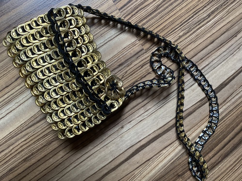 Recykling eko handmade torebka z części od puszek