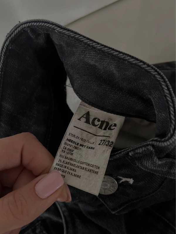Jeansy ACNE STUDIOS straight slim 36 27/32 spodnie czarne