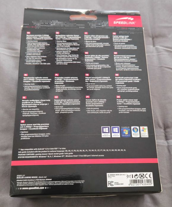 Speedlink SCELUS Gaming Mouse, NOVO, embalagem por abrir