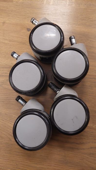 Kółka gumowe do fotela biurowego komplet 5 sztuk