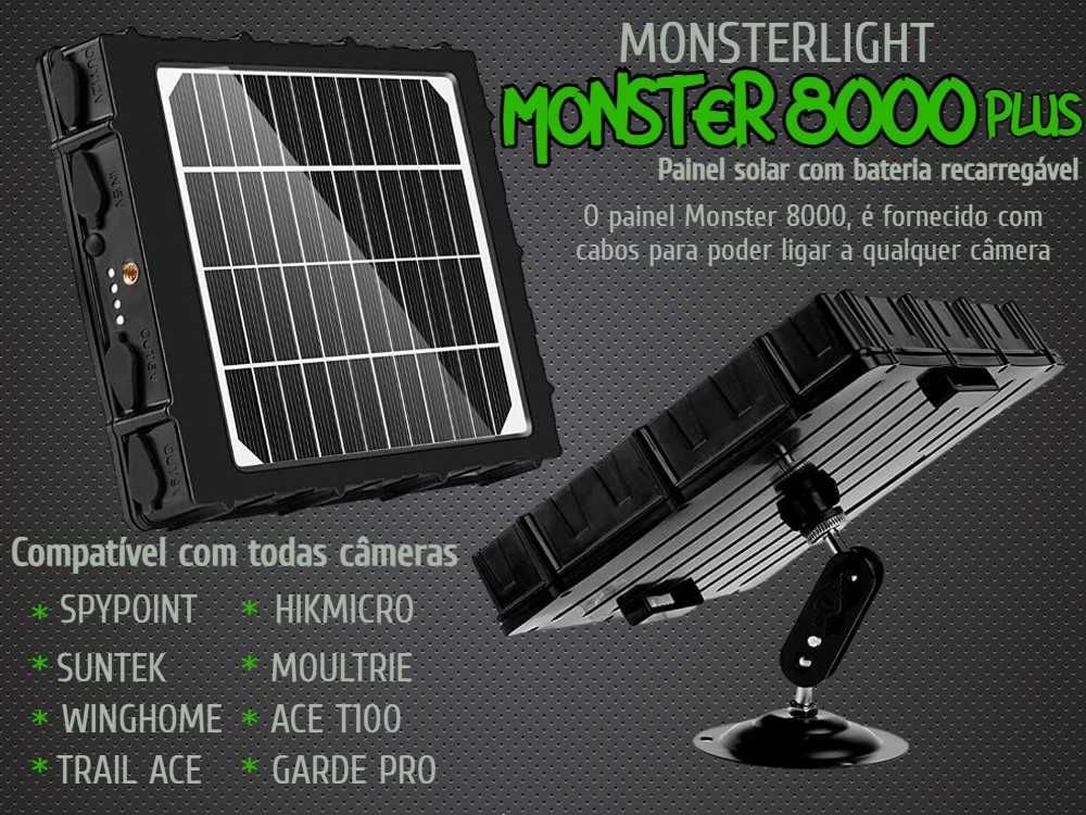 Painel solar Monster 8000 plus com bateria interna de 8000mAh