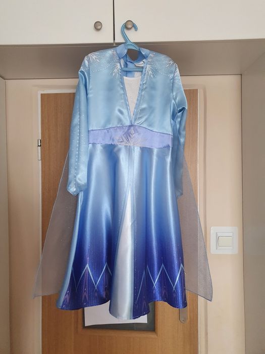 Przebranie ELSA Karaina lodu rozm  7-8 lat księżniczka sukienka