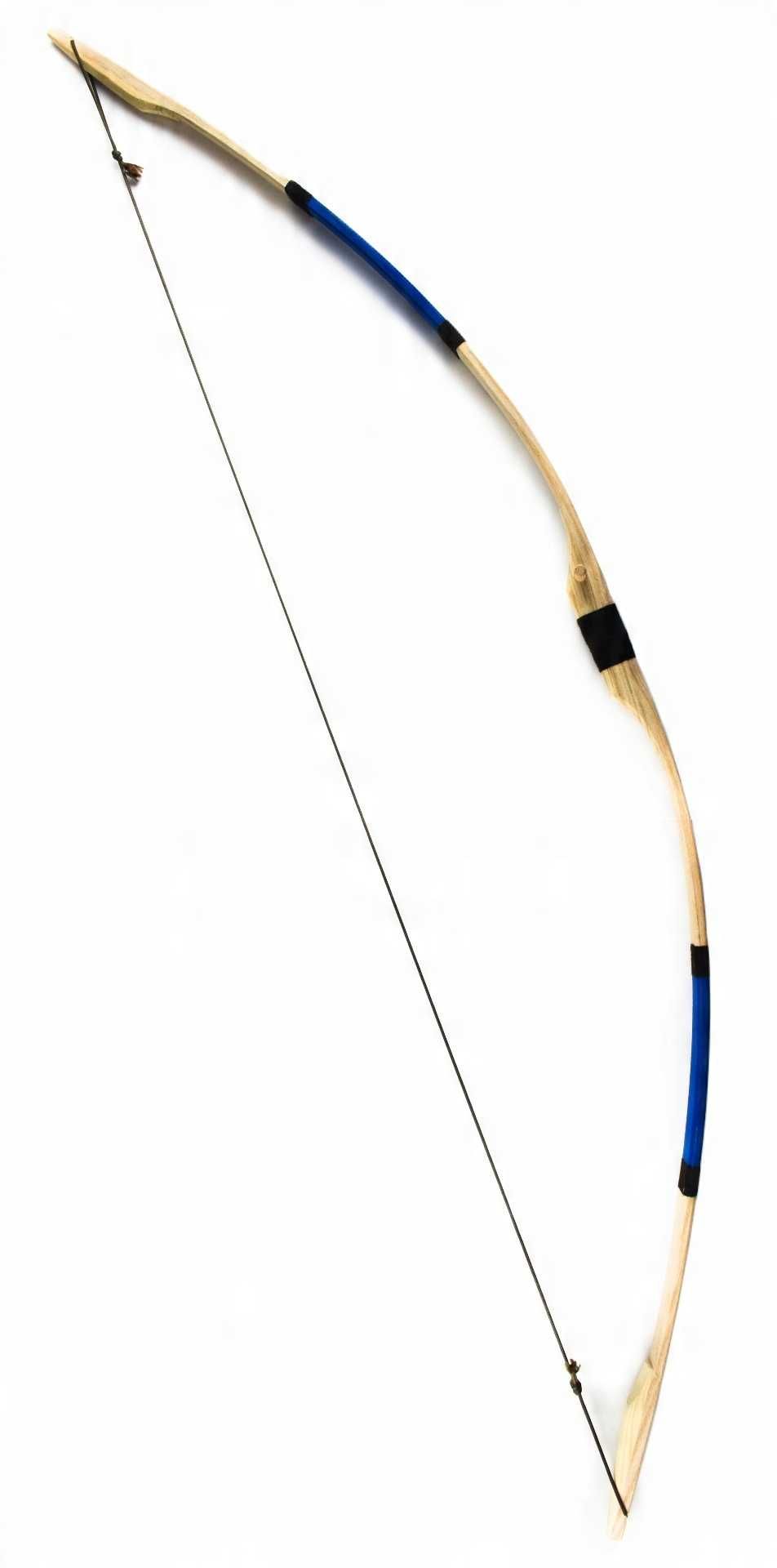 Łuk drewniany115 cm kołczan 3strzały tarcza zestaw łuczniczy niebieski