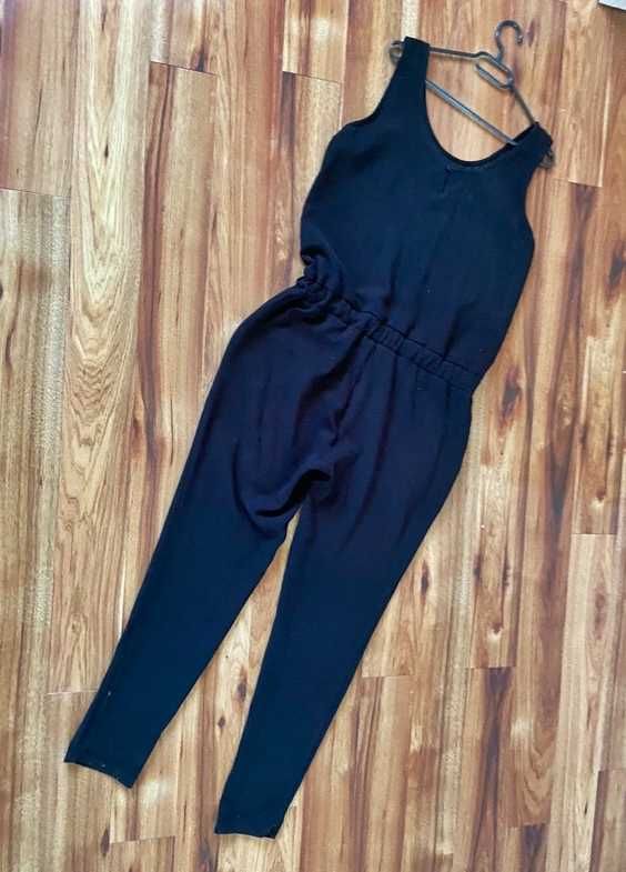 Czarny dlugi kombinezon oversize basic modny xl 42 44 +size plus size