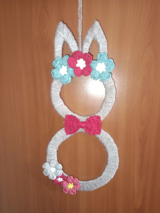 Wianek na drzwi wielkanocny zając zajączek