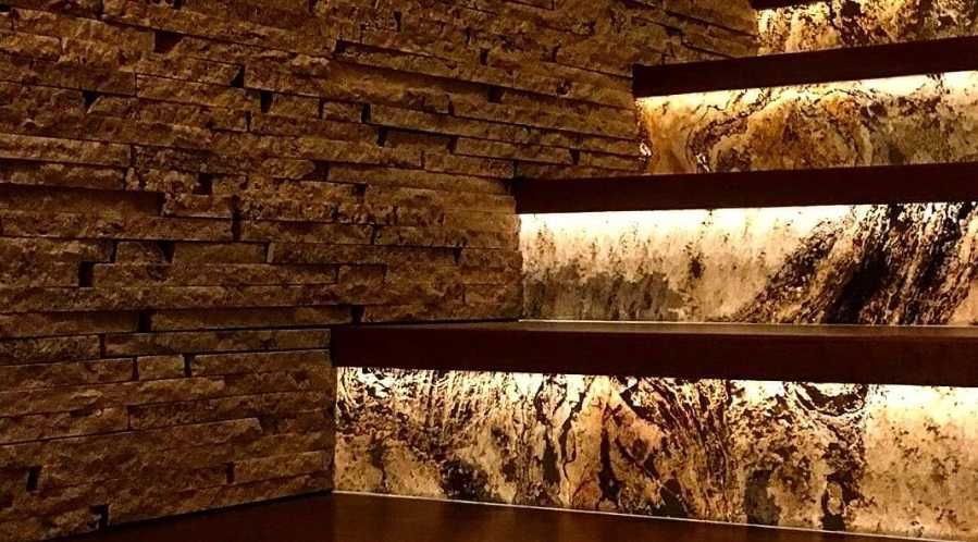 kamień w ROLCE do podświetlenia MEGA XXL led ZABUDOWA naturalny