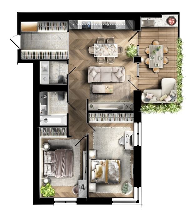 Продаж 2 кімнатної квартири з найкращим краєвидом в ЖК Централ парк.