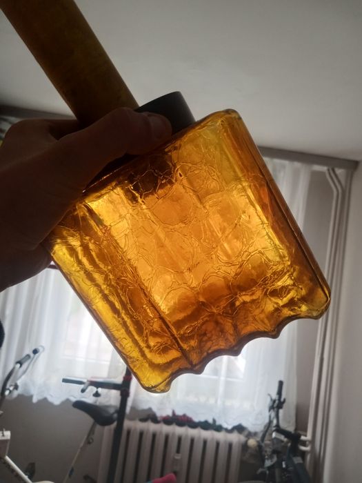 Lampa wisząca bursztyn prl