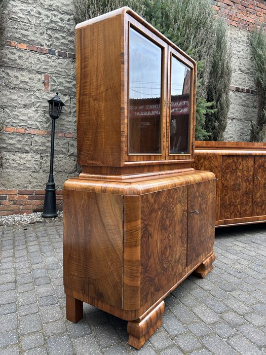 Antyczna Komoda Art Deco Kredens Witryna Biblioteka Antyk Po Renowacji