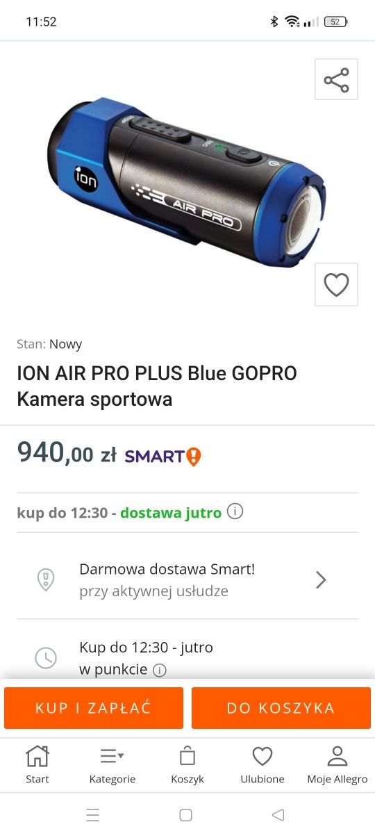 Kamera ion air pro plus blue gopro sportowa