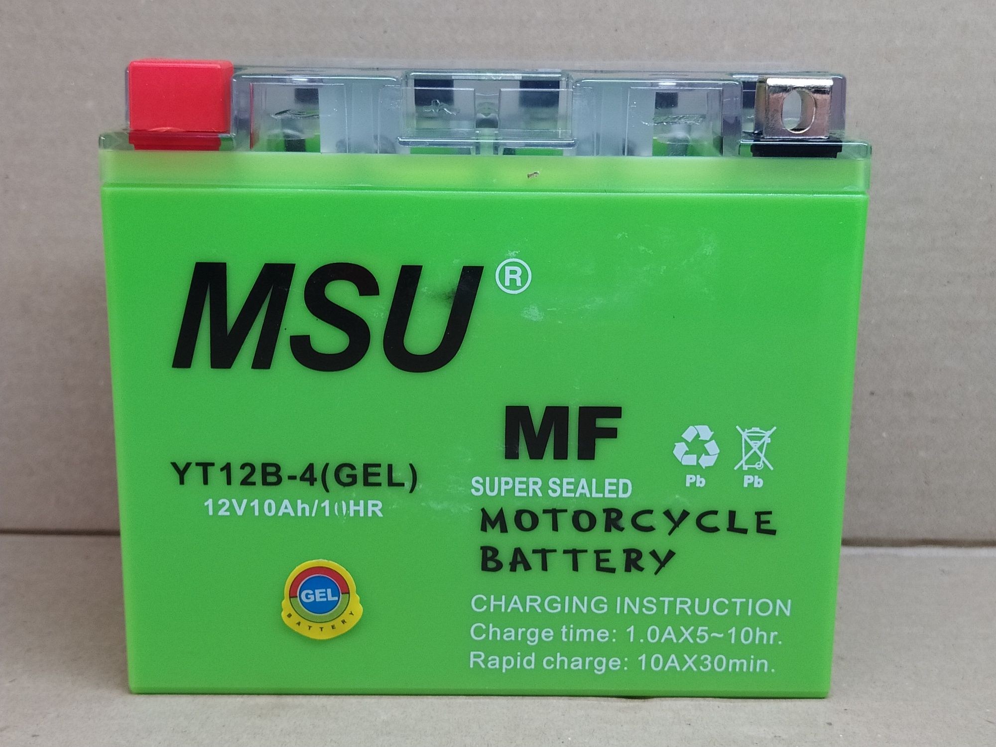 Аккумулятор мото АКБ GEL 12V 10А L150-W70-H130mm YT12B-4 "MSU"
