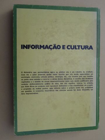 Dicionário das Ciências Sociais de Alain Birou