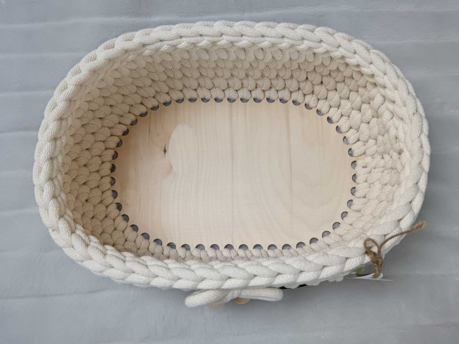 Piękny Koszyk ze sznurka bawełnianego