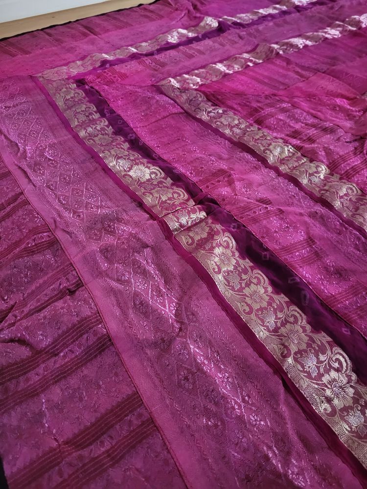 Nowa piękna oryginalna duża indyjska Indie kapa narzuta fuksja różowa