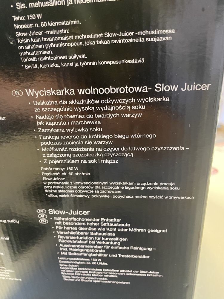 Wyciskarka wolnoobrotowa Silver Crest