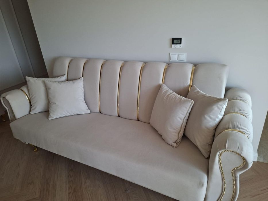 Sofa rozkładana Kanapa z pojemnikiem Łóżko wersalka Glamour