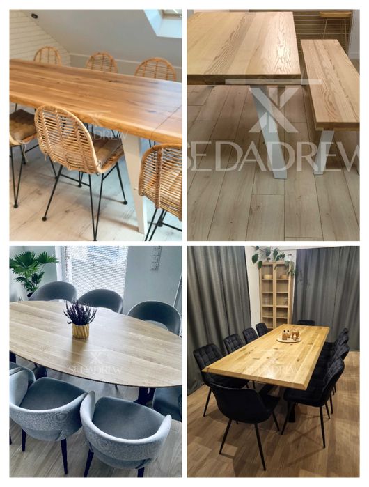 Stoły stoliki drewniane dębowe do salonu jadalni loft na wymiar