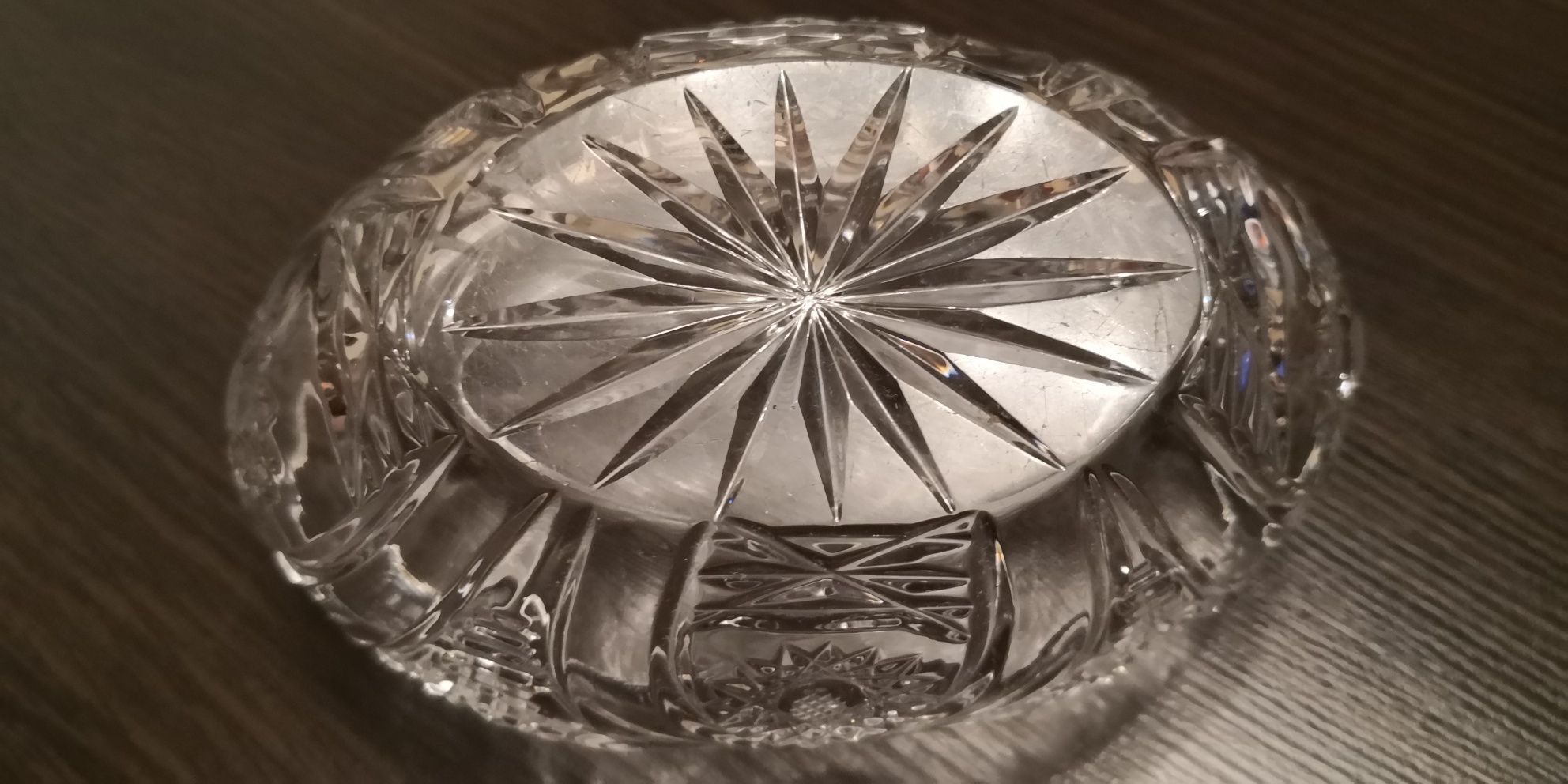 Miska łódka łódeczka salaterka kryształowa kryształ PRL