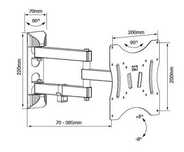 Uchwyt Techlink TWM203 od 17 cali do 42 cali Max 25kg VESA