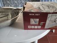 Panela wok aço inox