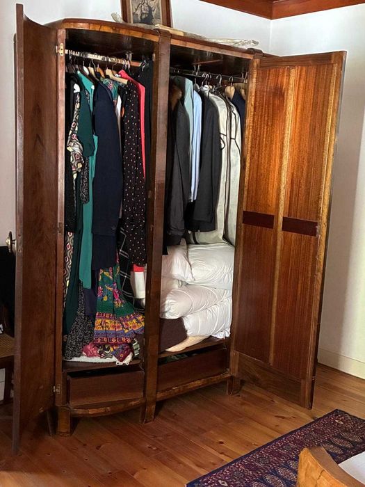 Conjunto mobilia de quarto em nogueira art deco