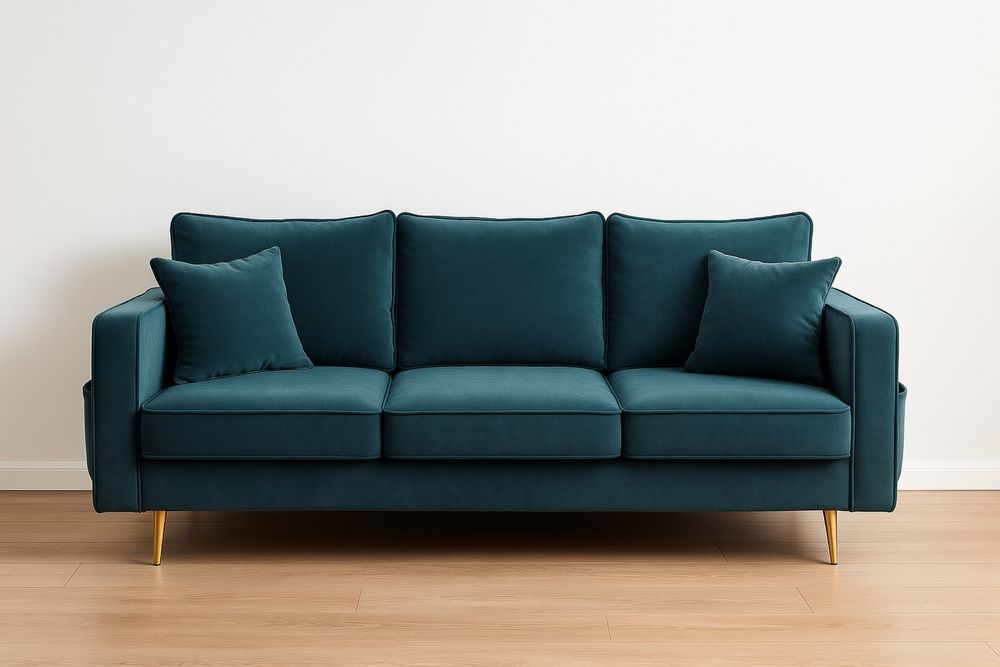 Sofa rozkładana aksamitna zielona Westwing Collection