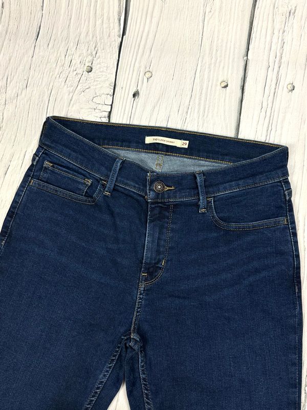 Levis 710 Super Skinny Jeansy Rurki Damskie ze Stretchem Logo W29 L32