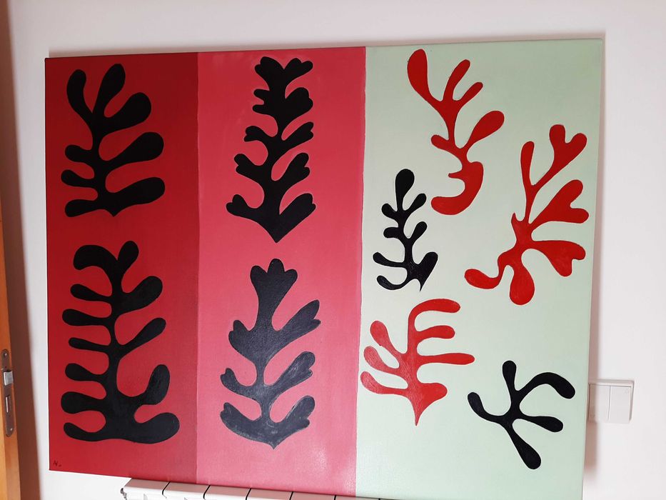 Quadro grande inspirado em Matisse 1m x 0,80m