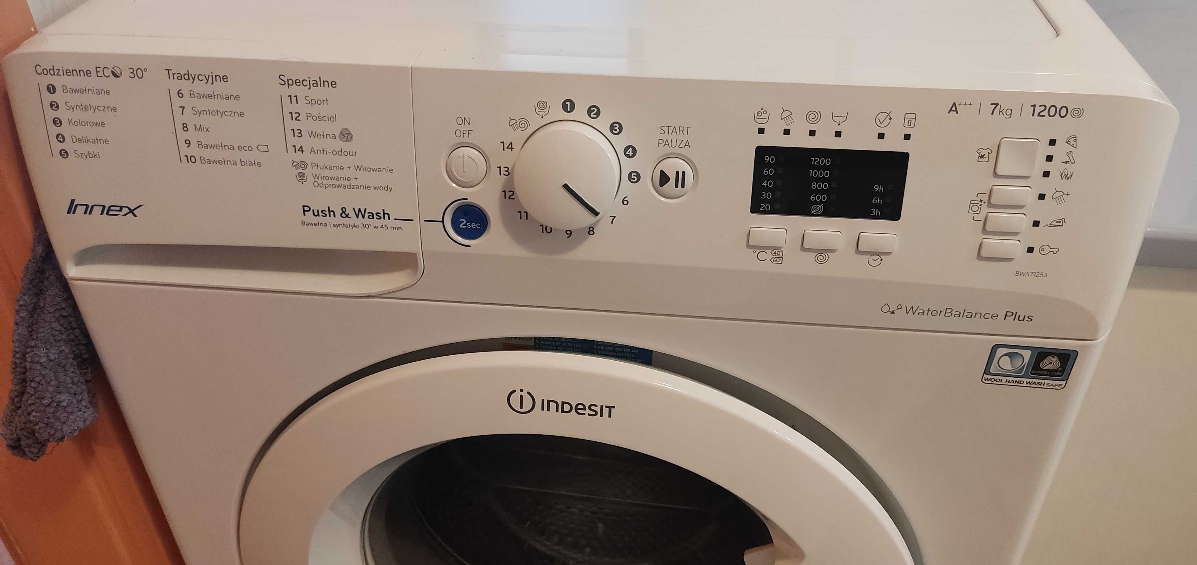 Pralka j.nowa gwarancja5lat INDESIT ECObosch1200obr 7kg 51x60cm