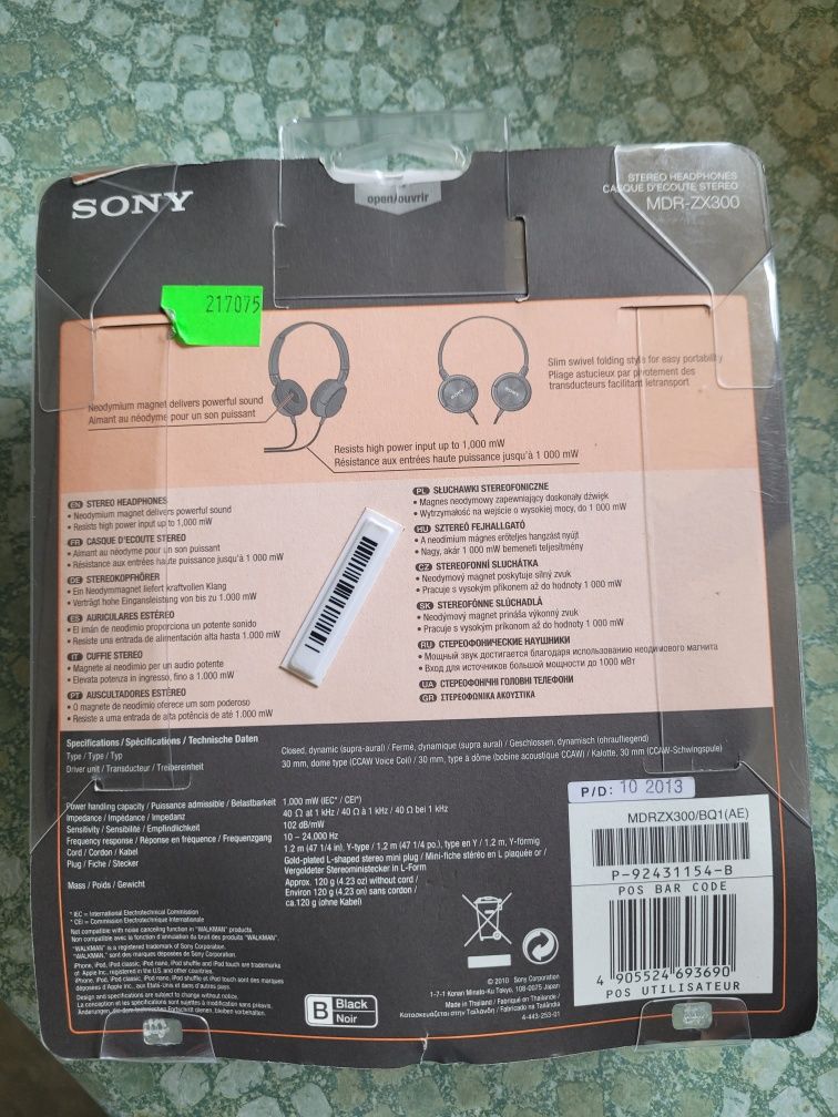 Słuchawki Sony Mdr-Zx300