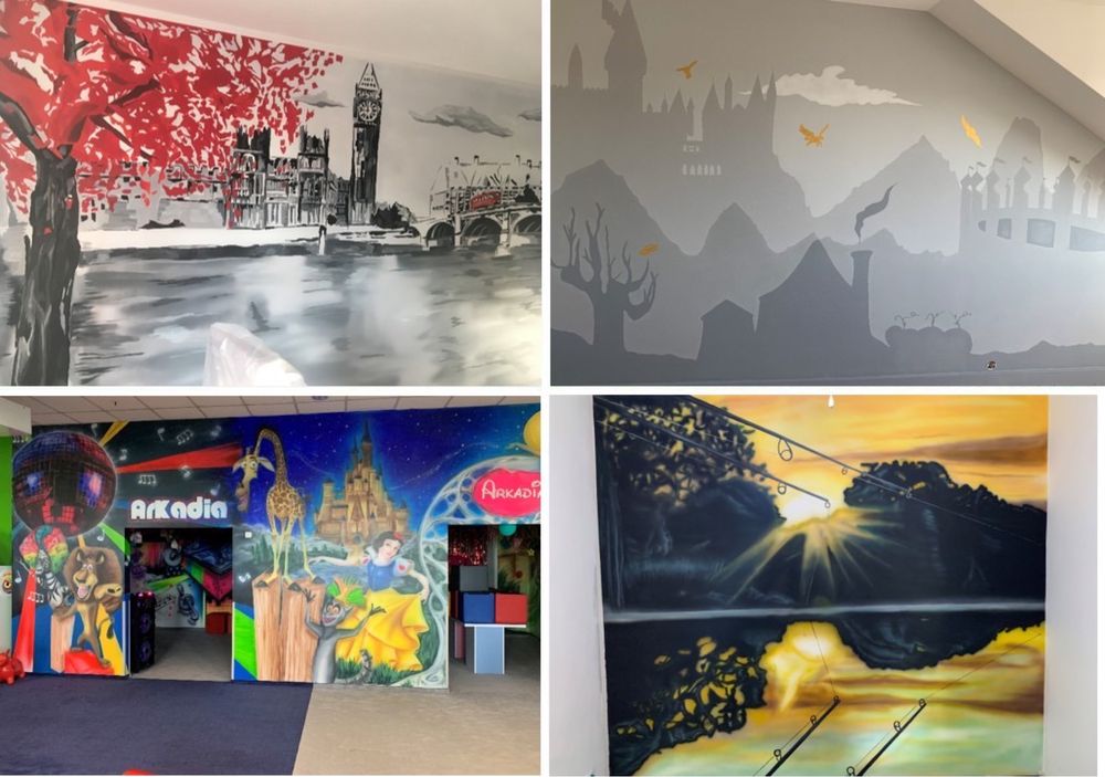 Artystyczne malowanie scian, mural, graffiti, reklama