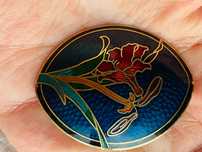 Vintage broszka brooch zawieszka enamel