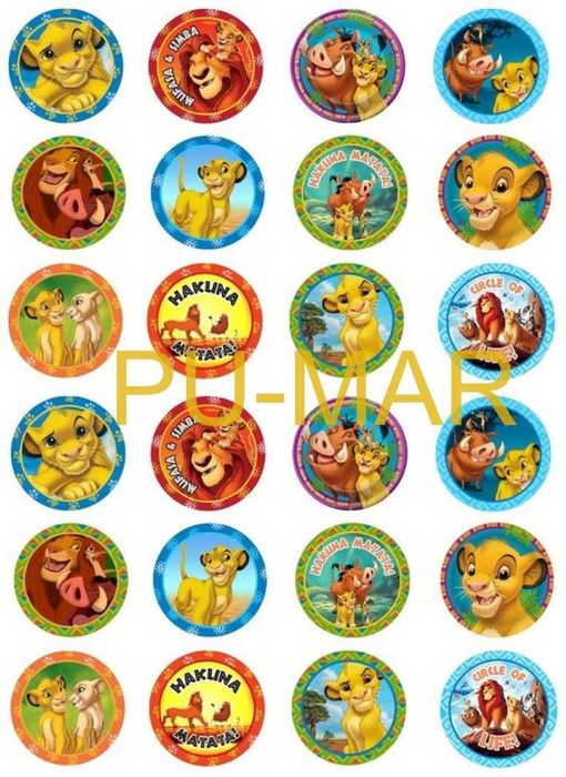 Opłatek na tort Król Lew Timon Pumba Bok Tortu
