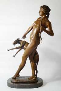 DIANA BOGINI ŁOWÓW ogromna figura z brązu rzeźba 80 cm