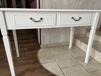 Biurko stylizowane biate 108 cm | Drewno egzotyczne + MDF |2 szuflady