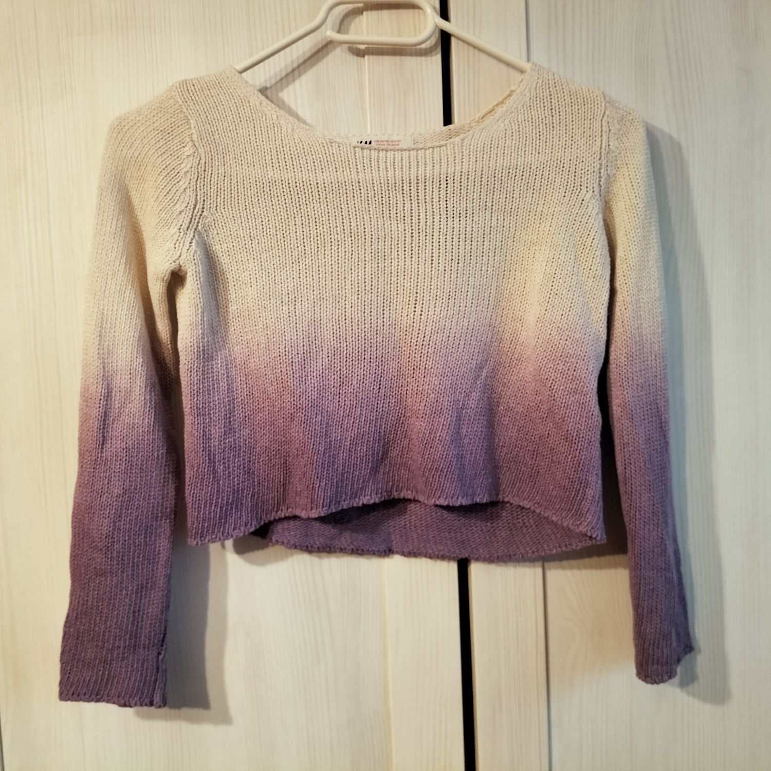 Sweterek ombre fiolet H&M 134 140