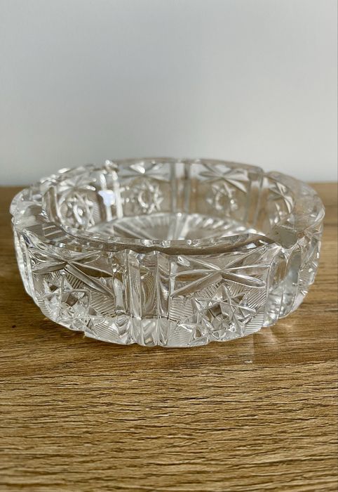 Kryształowa popielniczka PRL - bardzo dobry stan!