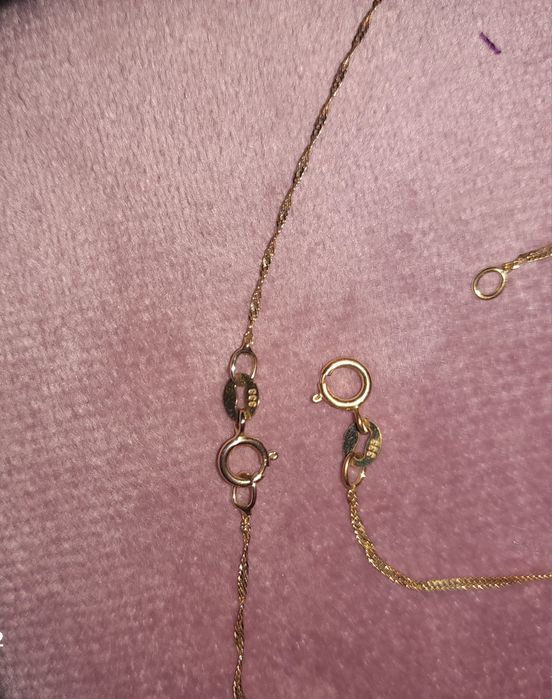 Komplet zestaw złoty łańcuszek i bransoletka