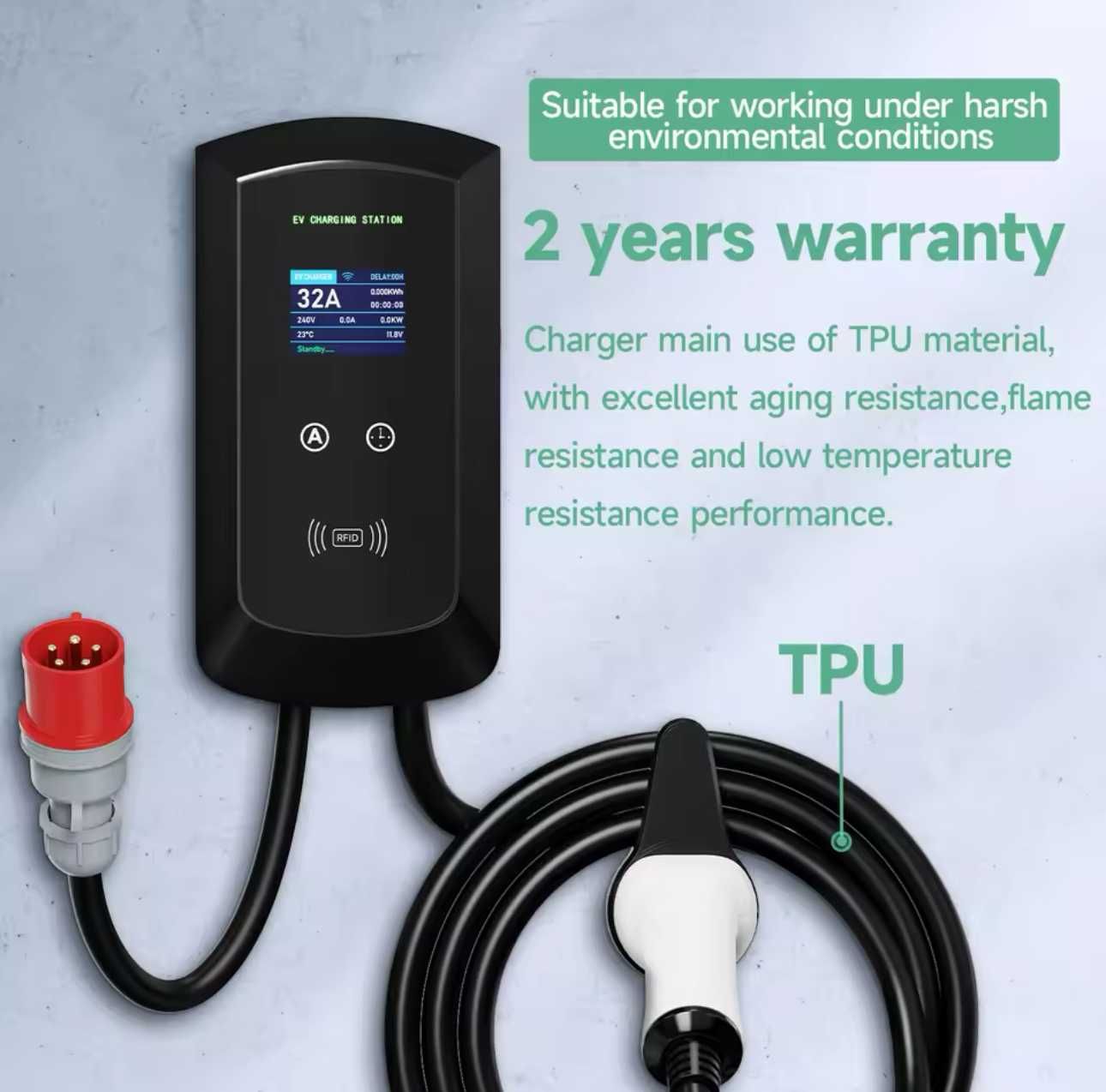 Carregador Wallbox 7,6 kw - 32A - C/APP e Cartões  -Elétricos Híbridos