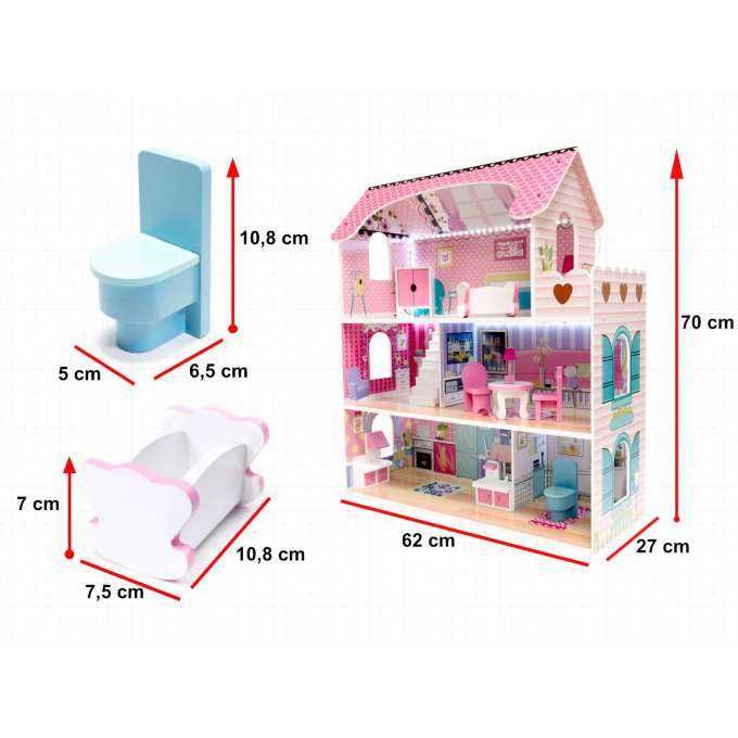 Domek dla lalek drewniany barbie