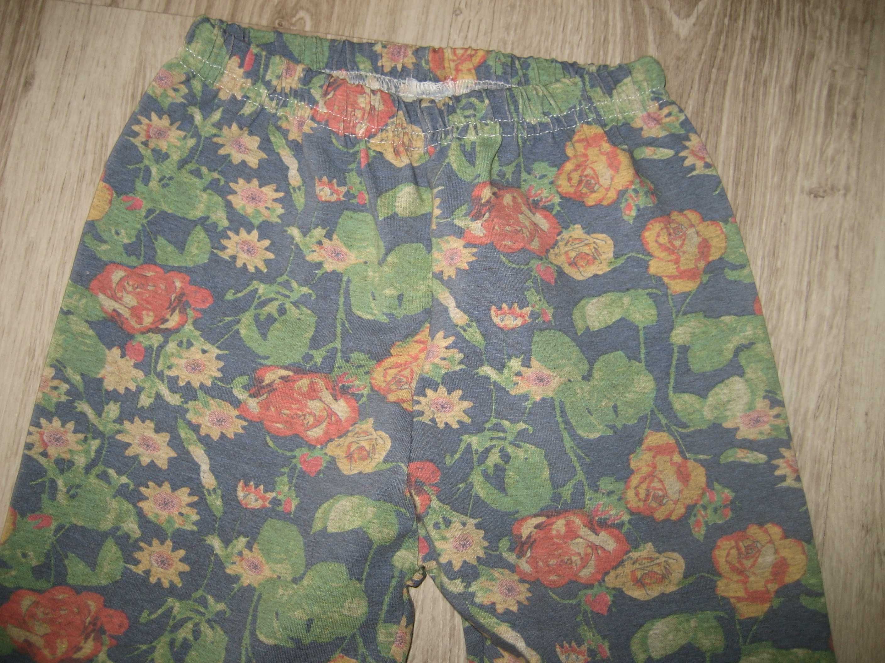 kolorowe getry 3/4 z lycrą 140