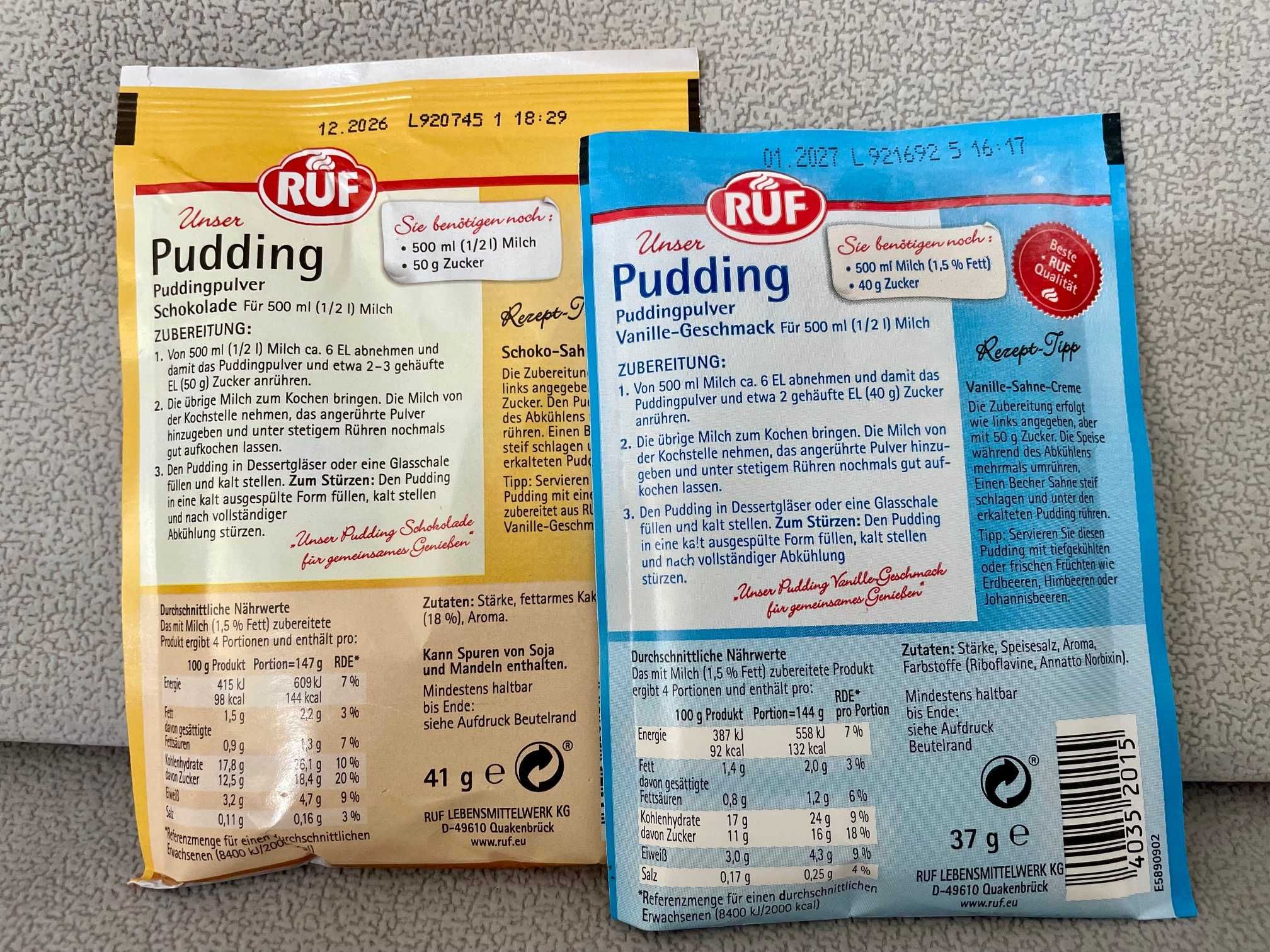 Budyń Waniliowy Ruf Pudding 5 x 37 g Oryginalny