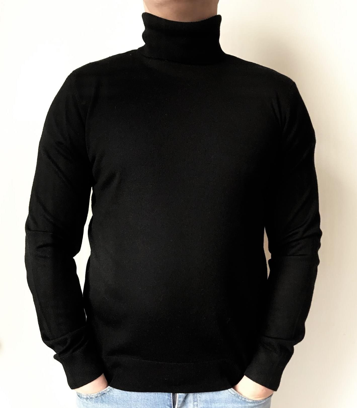 H&M golf sweter męski M wełwełna merino
Rozmiar:M
kolor:czarny 
Stan:i