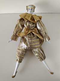Винтажная салонная будуарная кукла фарфоровый Арлекин Пьеро